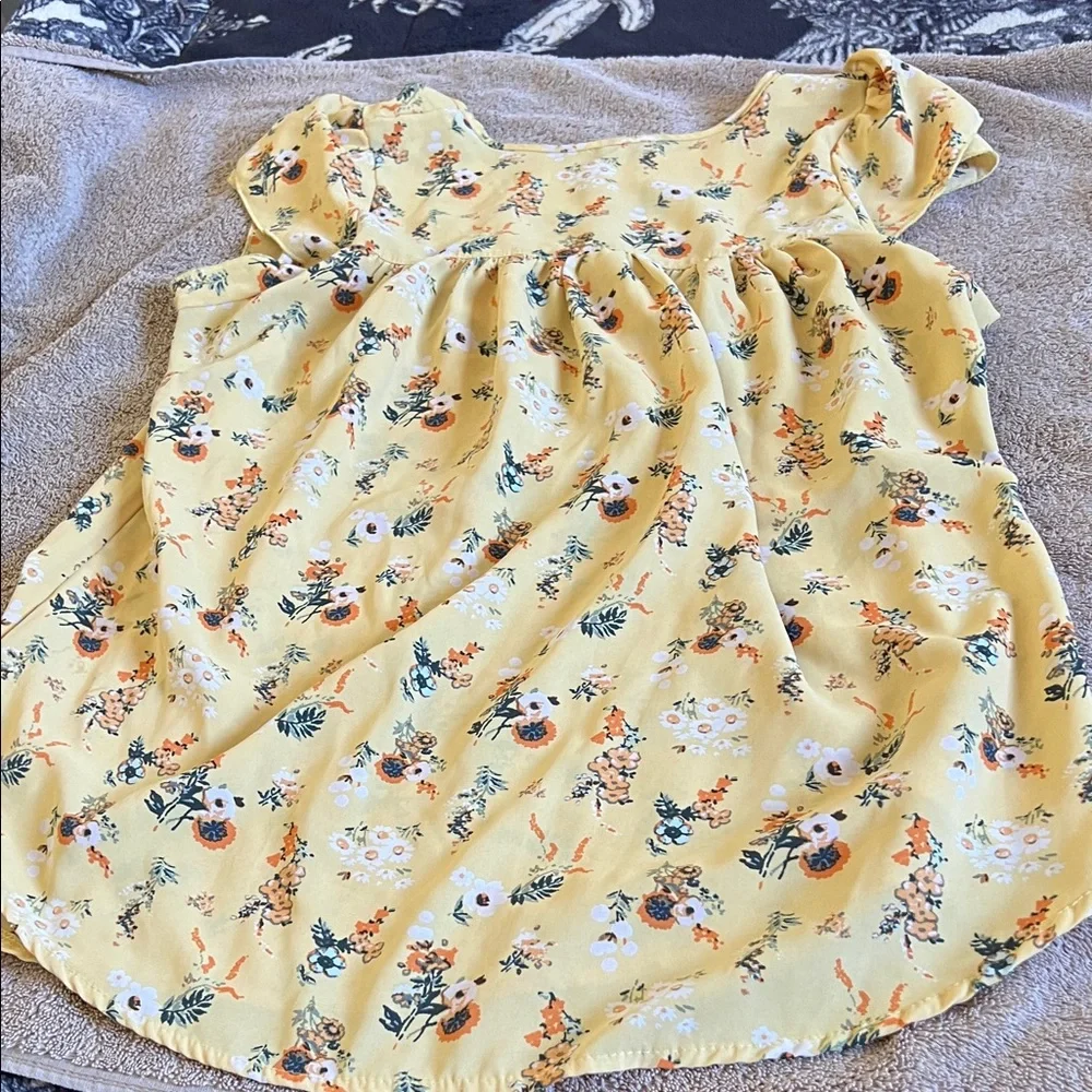 Rusllca Sunny Yellow Floral Dress